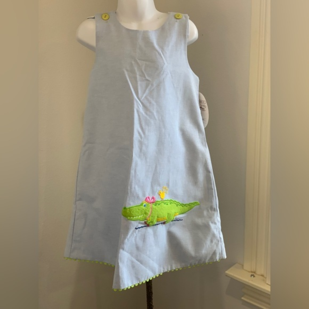 NWT Mulberry St Dress Crocodile Size 6x‎ Blue